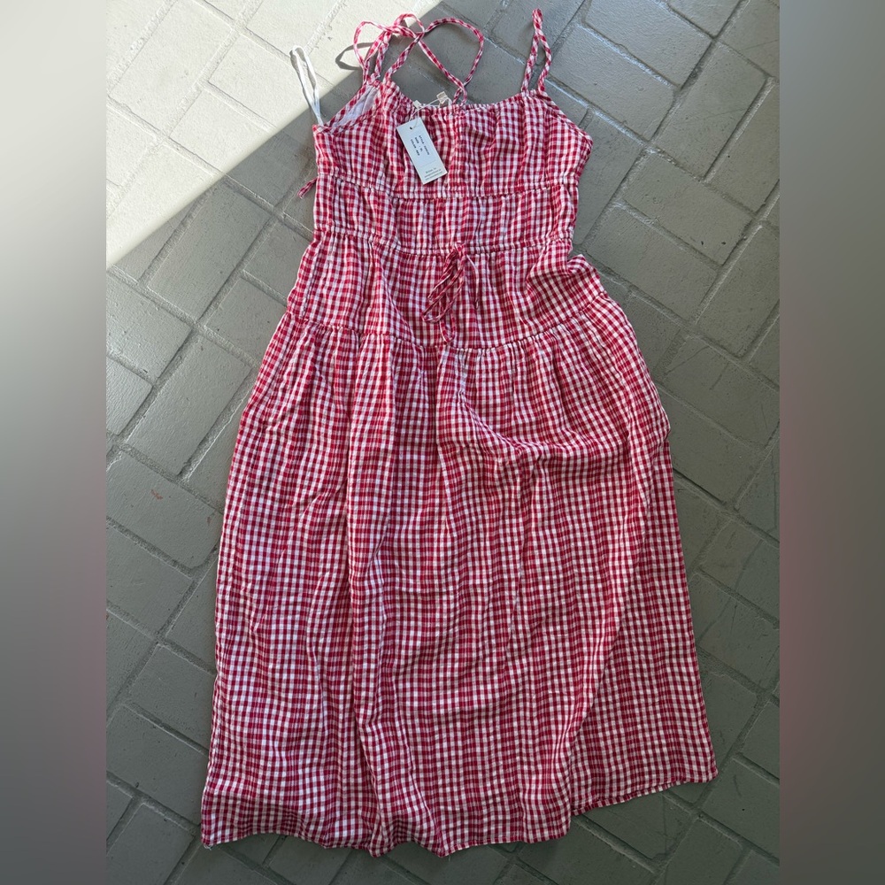 Red and White Gingham Dress